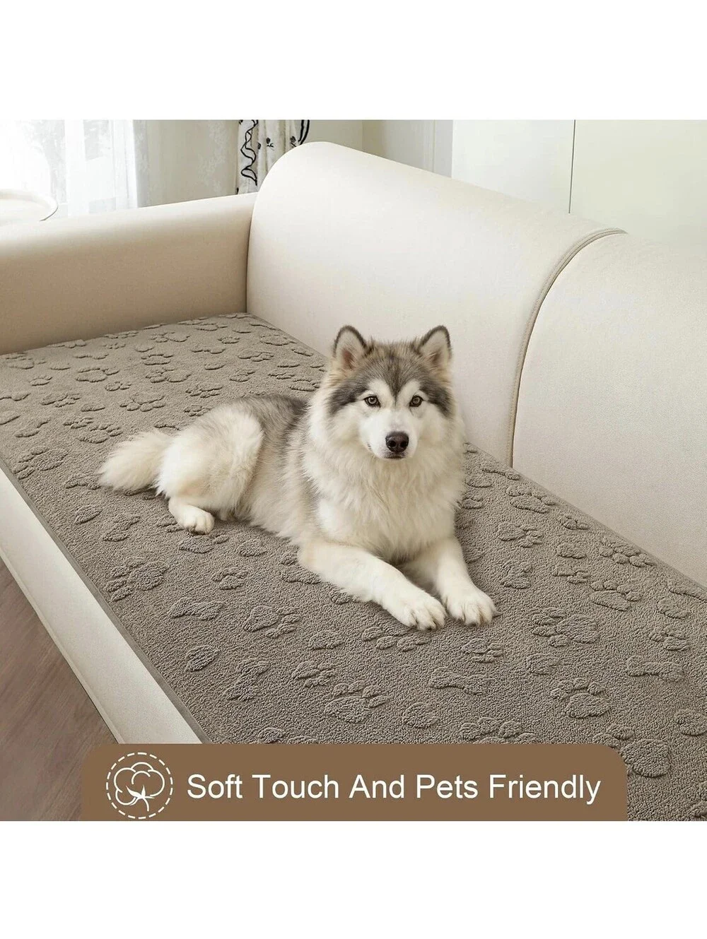 Foxdecor Couch Cover Non Slip Sofa Cover for Pets Brown 28 x 82 Inch